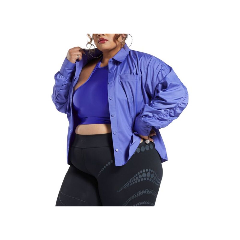 Reebok X Cardi B Plus Size Ruched Sleeve Active Shirt